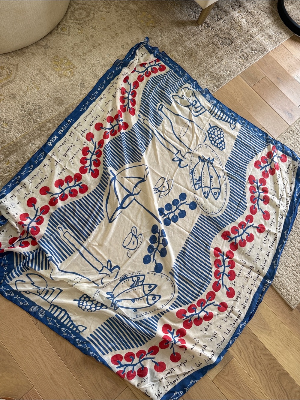 H&M Blue, Red & White Nautical Print Swim Sarong - Picture 3 of 3